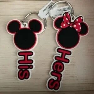 His & Hers Mickey & Minnie Mouse keychains